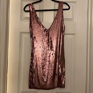 Pink sequined mini dress